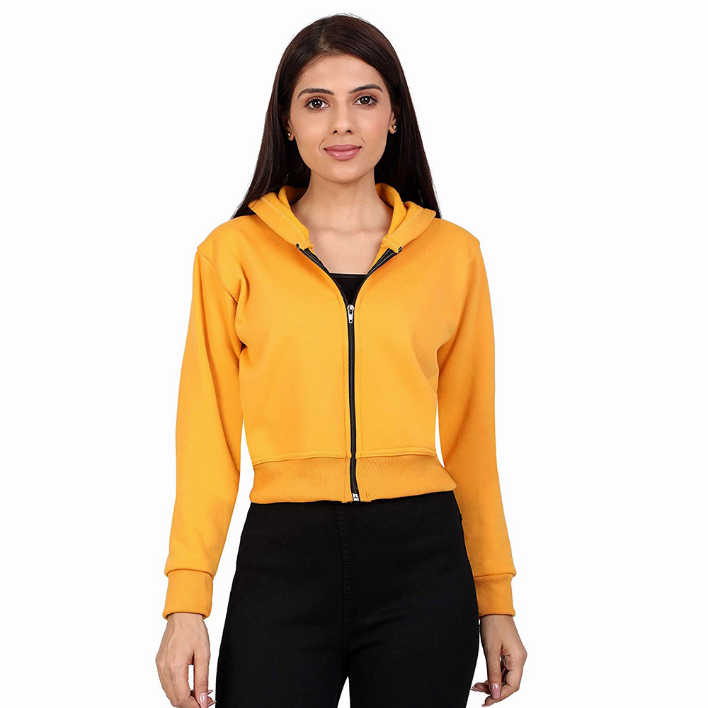 Hestic Sports Wear Cotton Best Selling Women Crop Top Hoodie Professional Quality 100% Polyester Cotton Made Crop Top Hoodies For Women