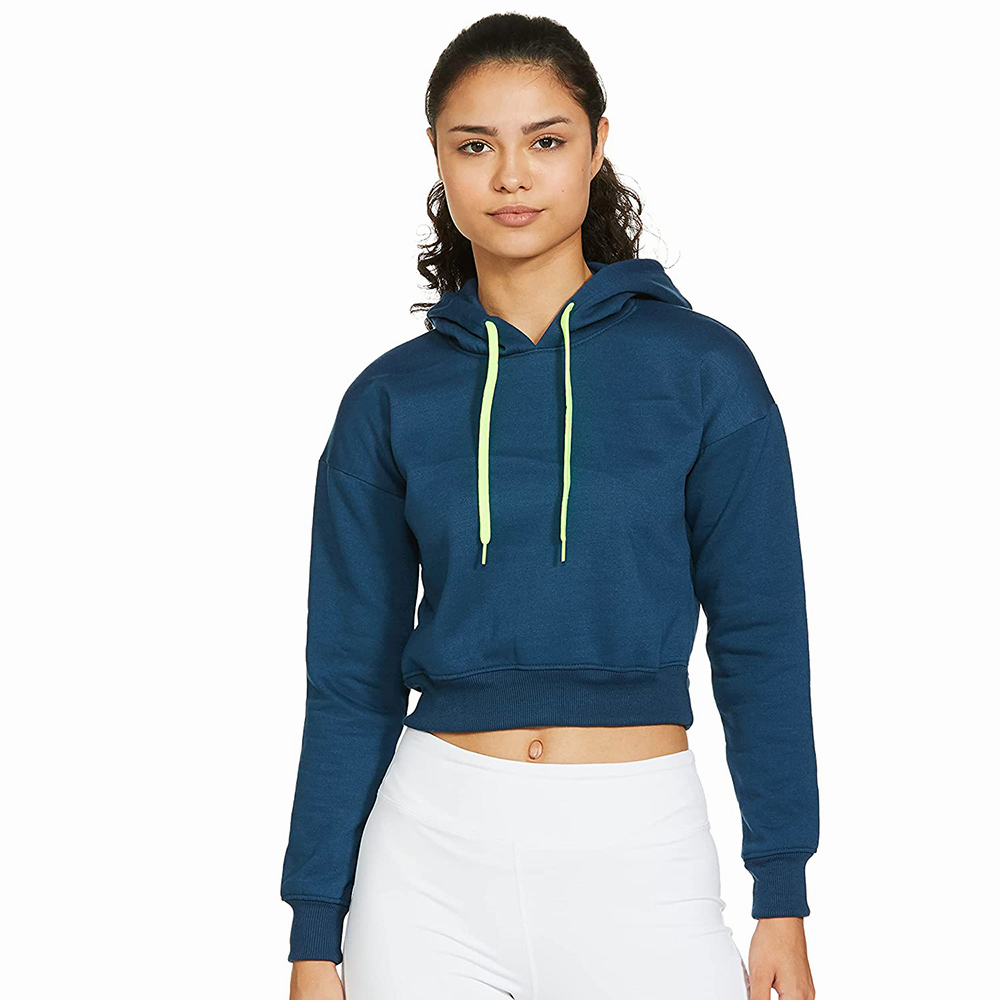 Hestic Sports Wear Cotton Best Selling Women Crop Top Hoodie Professional Quality 100% Polyester Cotton Made Crop Top Hoodies For Women