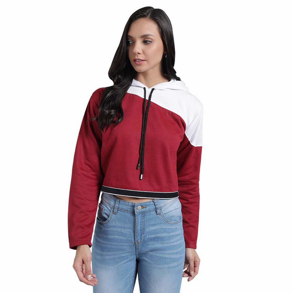 Hestic Sports Wear Cotton Best Selling Women Crop Top Hoodie Professional Quality 100% Polyester Cotton Made Crop Top Hoodies For Women