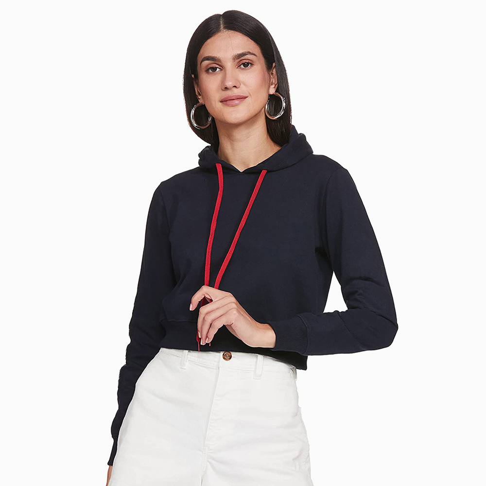 Hestic Sports Wear Cotton Best Selling Women Crop Top Hoodie Professional Quality 100% Polyester Cotton Made Crop Top Hoodies For Women