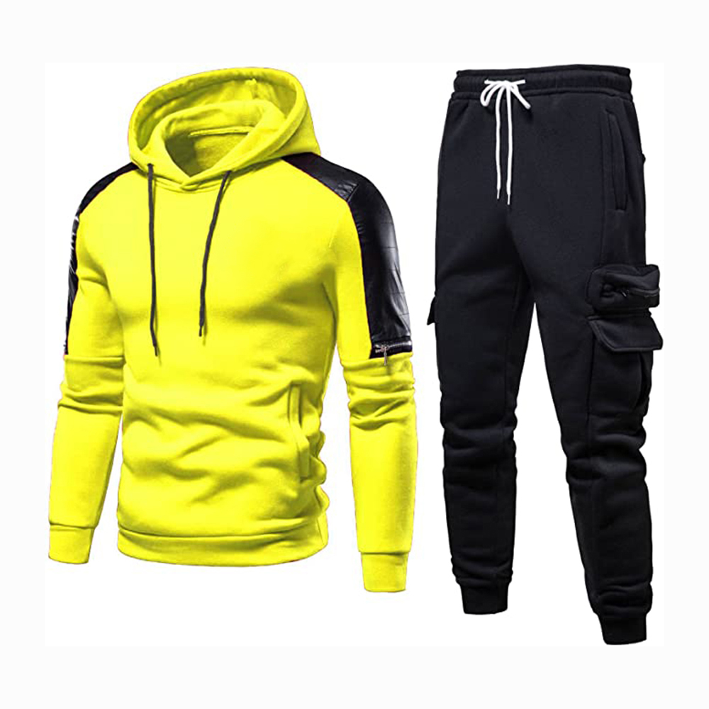 Hestic Sports Wear Men's Athletic Running Tracksuit Set Casual Full Zip Jogging Sweat Suit