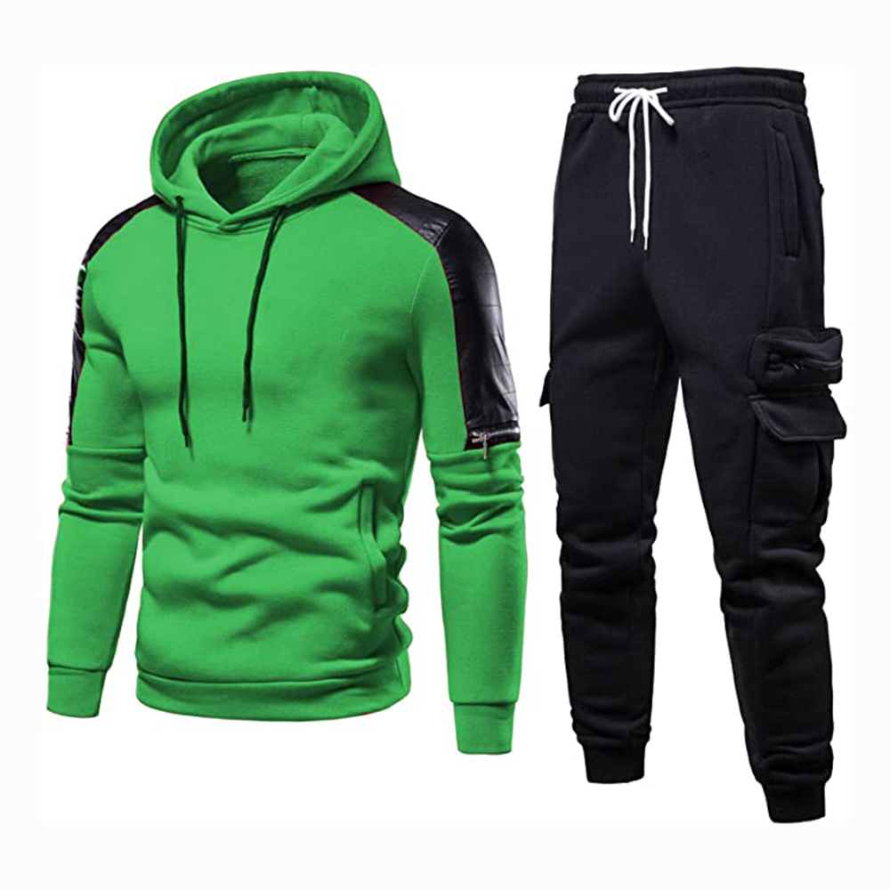 Hestic Sports Wear Men's Athletic Running Tracksuit Set Casual Full Zip Jogging Sweat Suit