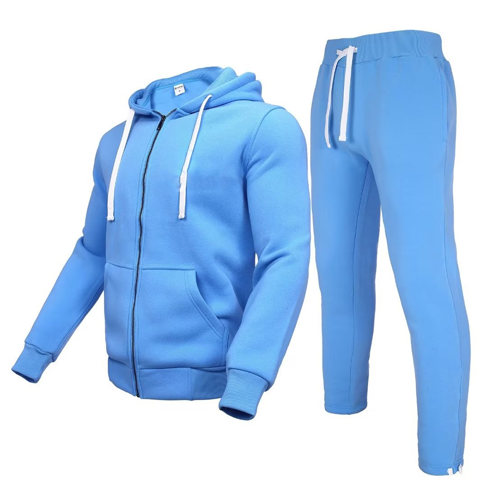 Hestic Sports Wear Men's Athletic Running Tracksuit Set Casual Full Zip Jogging Sweat Suit