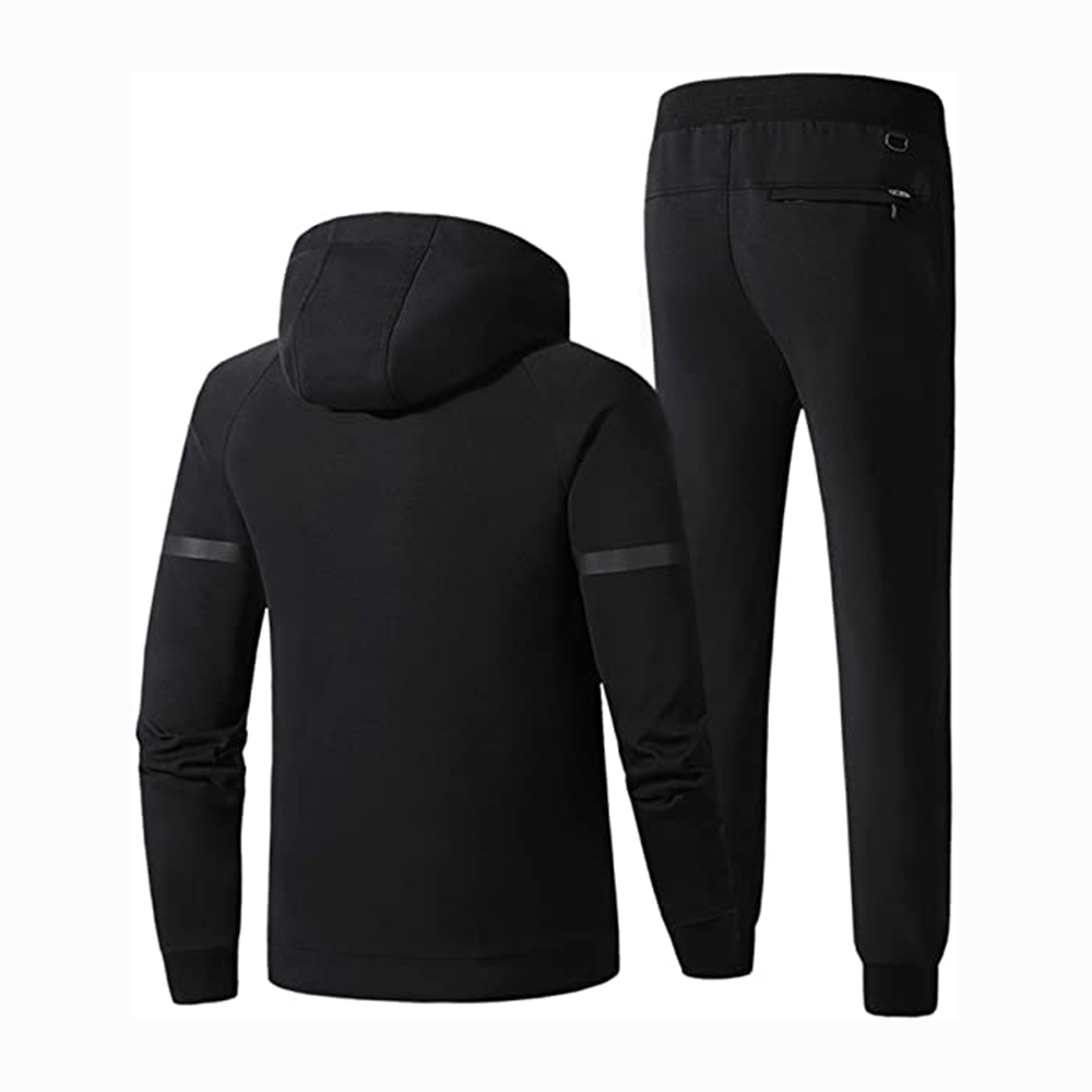 Hestic Sports Wear Men's Athletic Running Tracksuit Set Casual Full Zip Jogging Sweat Suit
