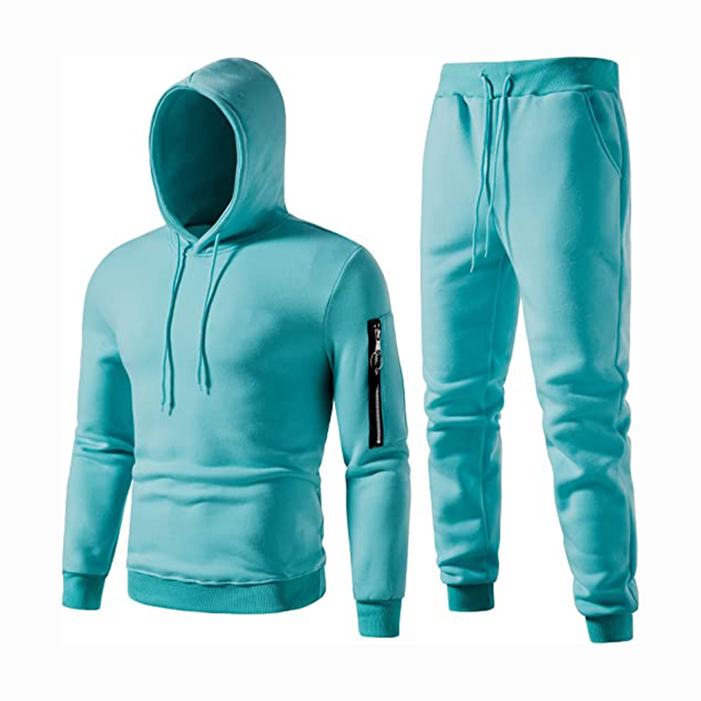 Hestic Sports Wear Men's Athletic Running Tracksuit Set Casual Full Zip Jogging Sweat Suit