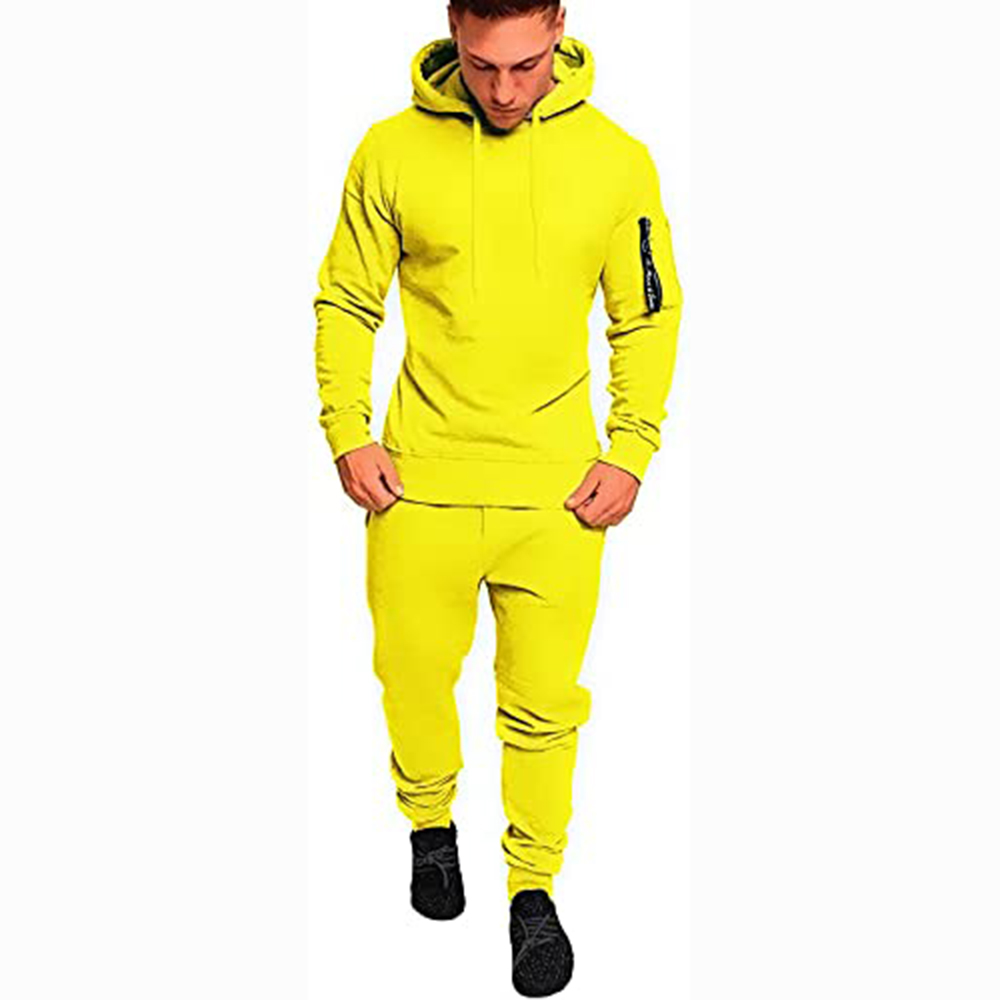 Hestic Sports Wear Men's Athletic Running Tracksuit Set Casual Full Zip Jogging Sweat Suit