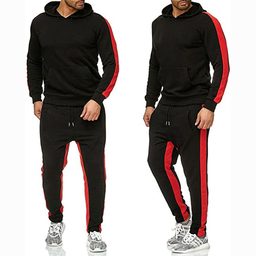 Hestic Sports Wear Men's Athletic Running Tracksuit Set Casual Full Zip Jogging Sweat Suit
