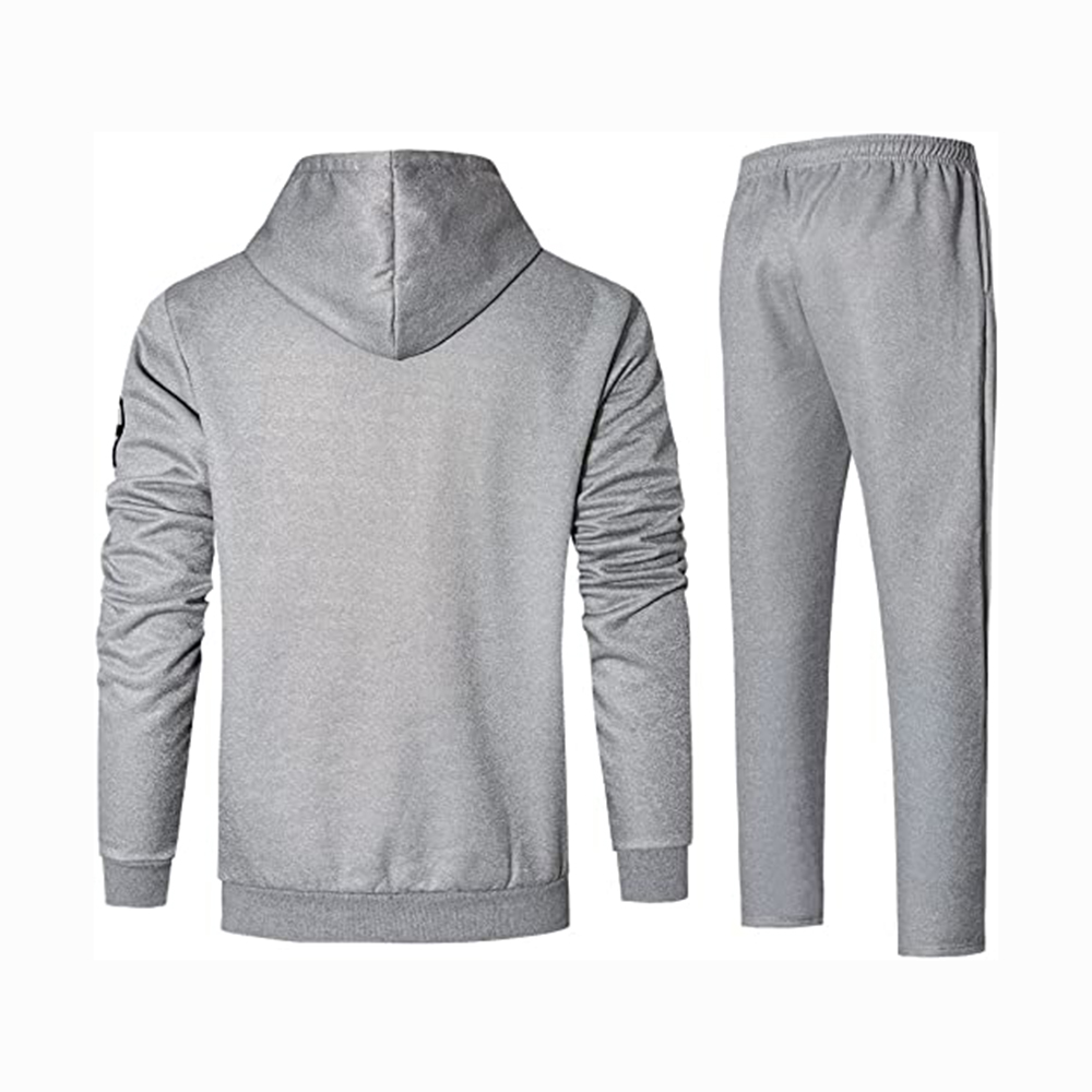 Hestic Sports Wear Men's Athletic Running Tracksuit Set Casual Full Zip Jogging Sweat Suit