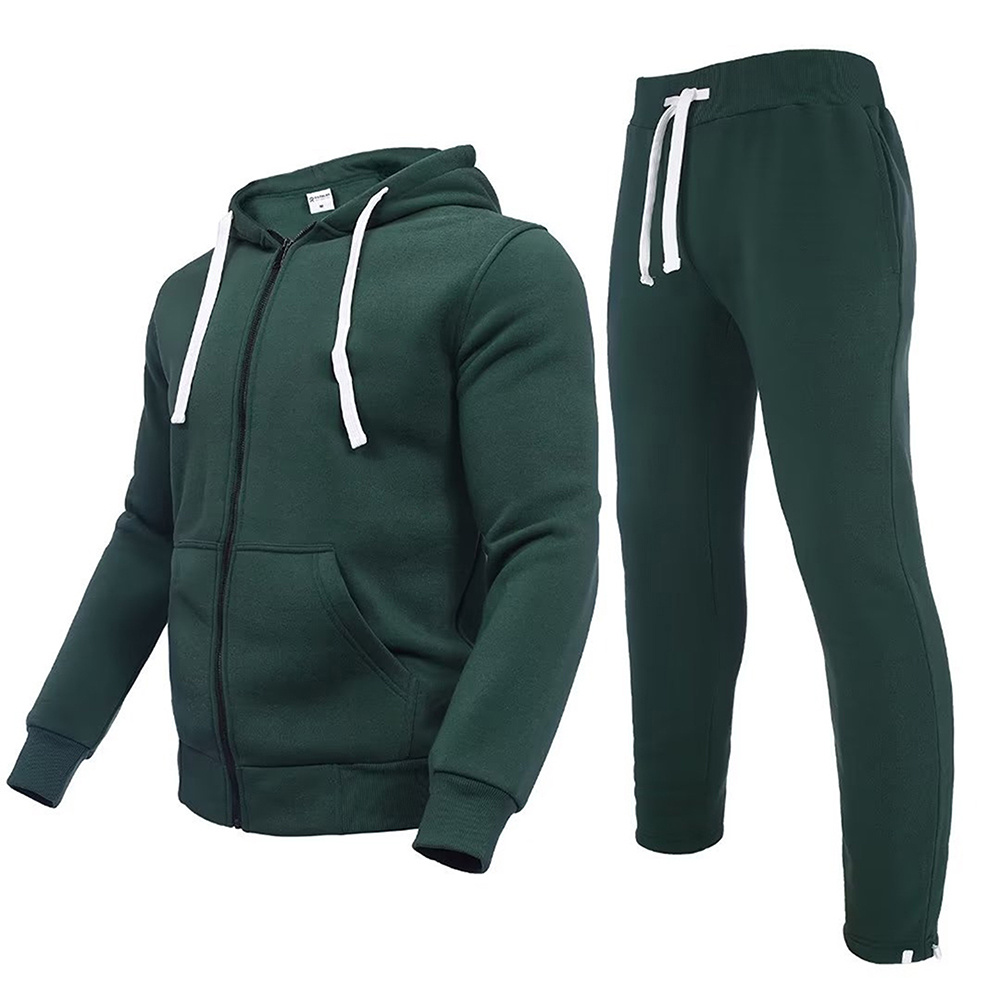 Hestic Sports Wear Men's Athletic Running Tracksuit Set Casual Full Zip Jogging Sweat Suit