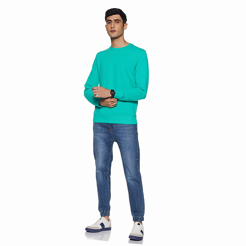 Hestic Sports Wear Sweatshirt Mens New Multipanel Crewneck Sweatshirt Breathable Wholesale Custom Logo Pullover Sweatshirts