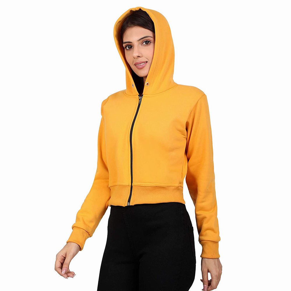 Hestic Sports Wear Cotton Best Selling Women Crop Top Hoodie Professional Quality 100% Polyester Cotton Made Crop Top Hoodies For Women