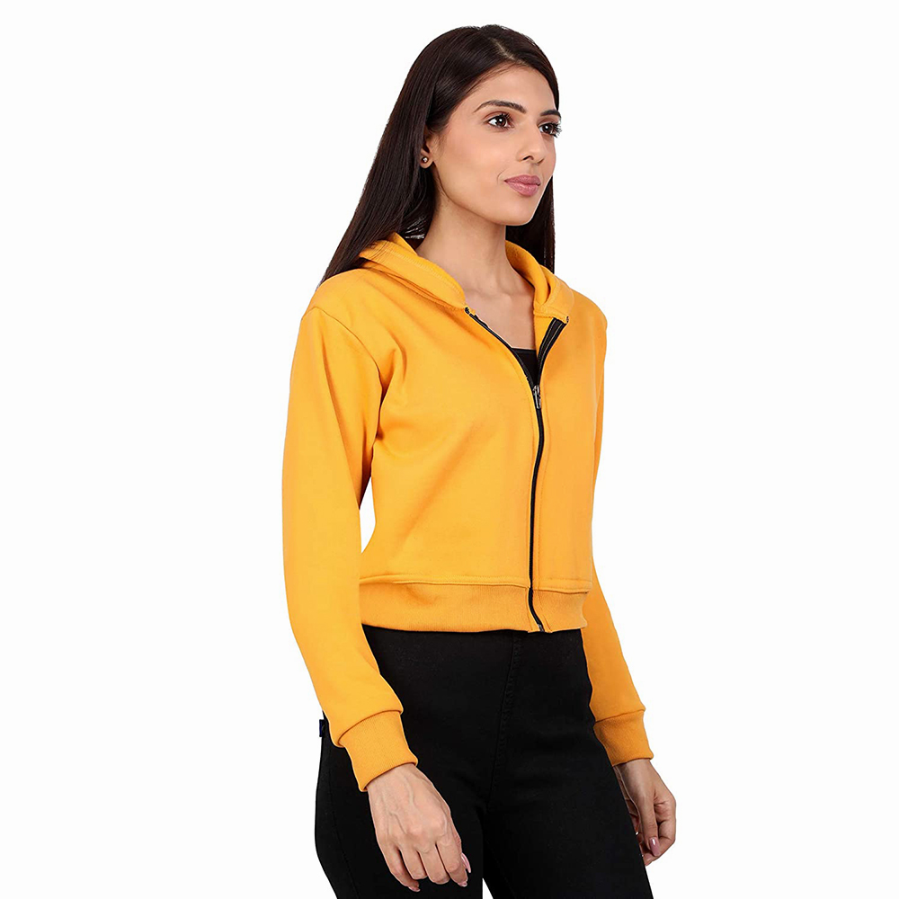 Hestic Sports Wear Cotton Best Selling Women Crop Top Hoodie Professional Quality 100% Polyester Cotton Made Crop Top Hoodies For Women