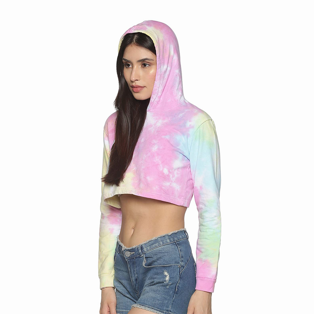 Hestic Sports Wear Cotton Best Selling Women Crop Top Hoodie Professional Quality 100% Polyester Cotton Made Crop Top Hoodies For Women