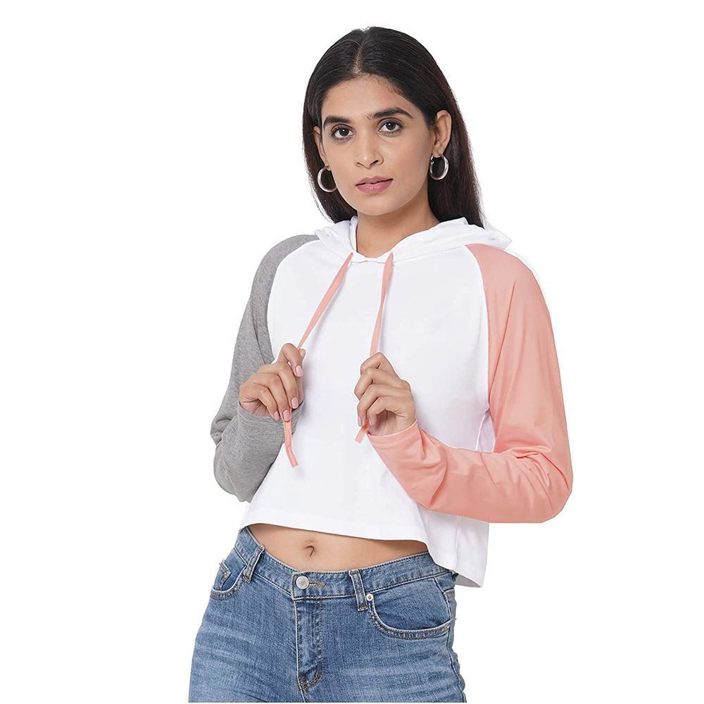 Hestic Sports Wear Cotton Best Selling Women Crop Top Hoodie Professional Quality 100% Polyester Cotton Made Crop Top Hoodies For Women