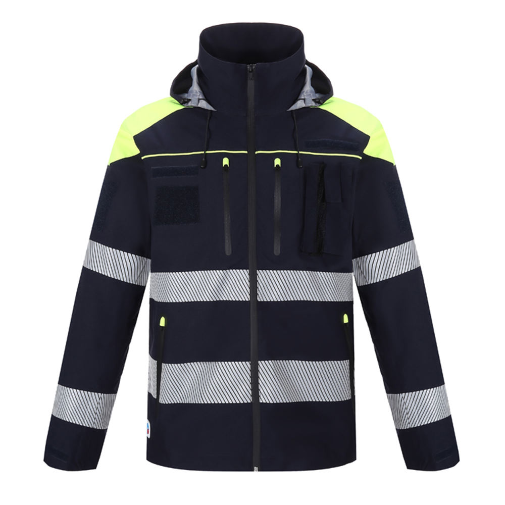 Hestic Sports Wear Construction Reflective Clothes Safety Reflective Jacket High Visibility Workwear Safety Workers Bomber Waterproof Jacket